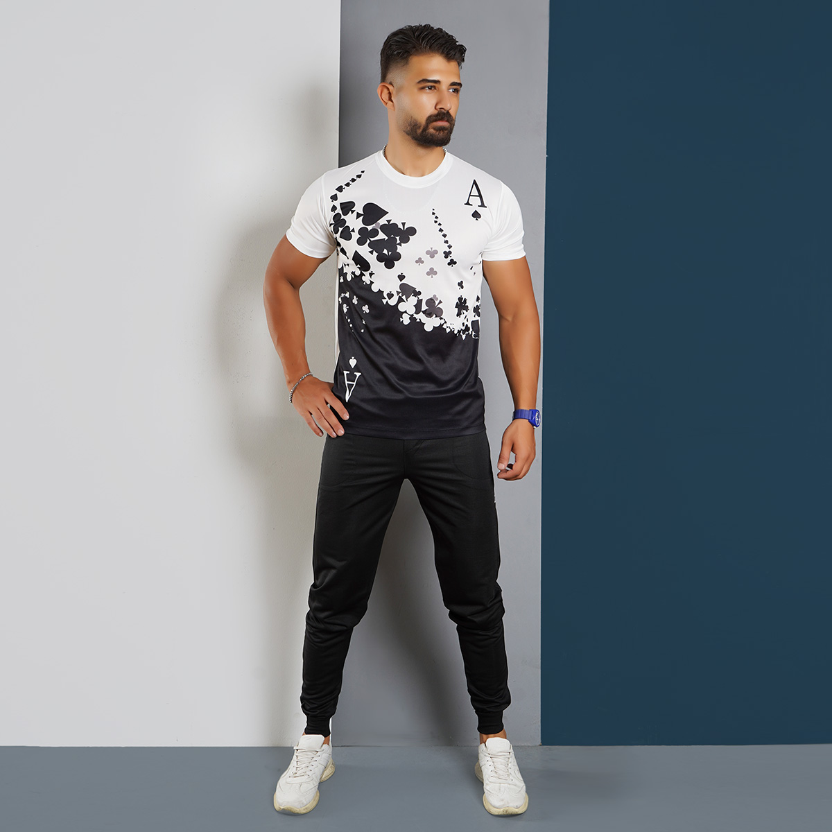 ست تیشرت شلوار مشکی مردانه مدل A-pik