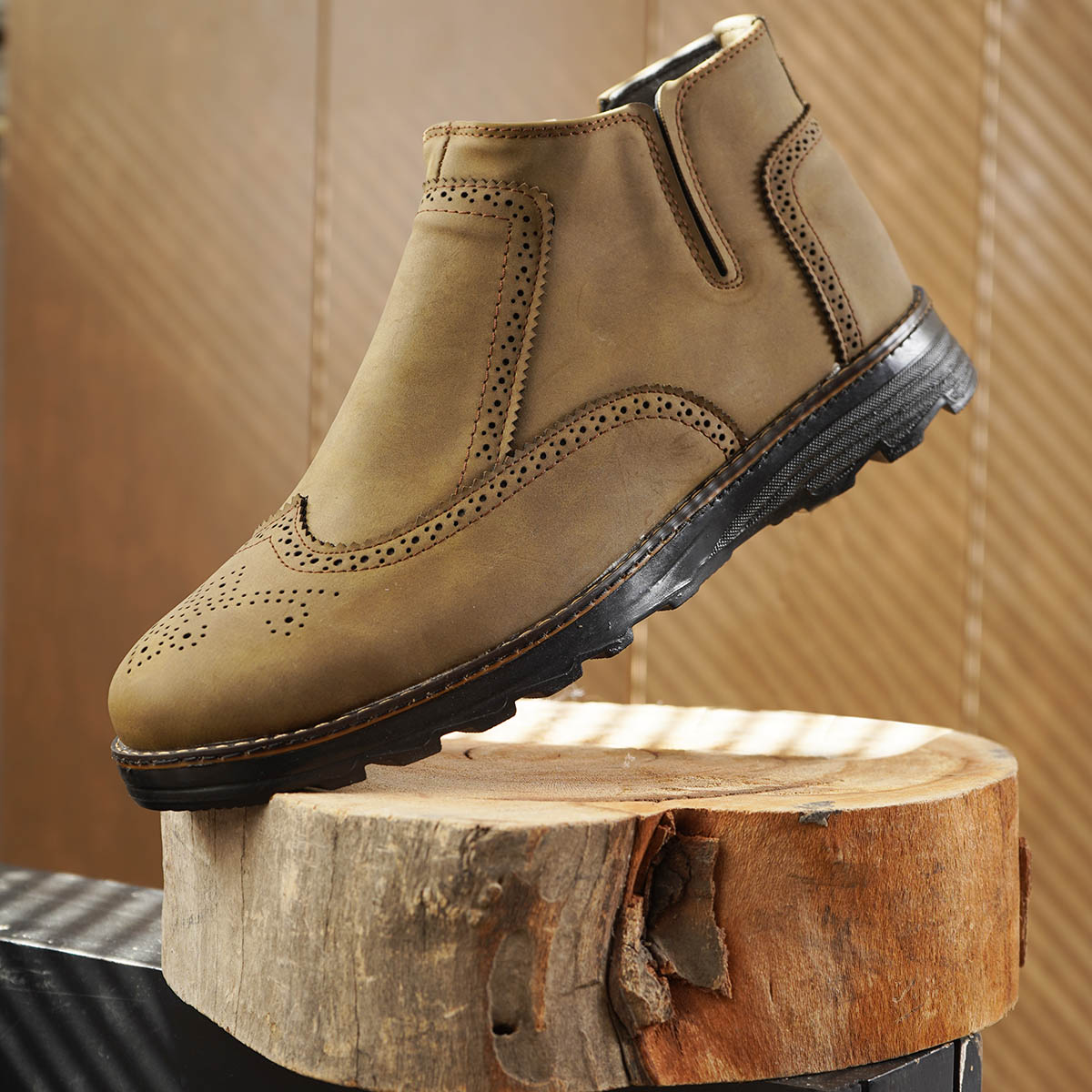 نیم بوت خاکی مردانه مدل ASHVAN