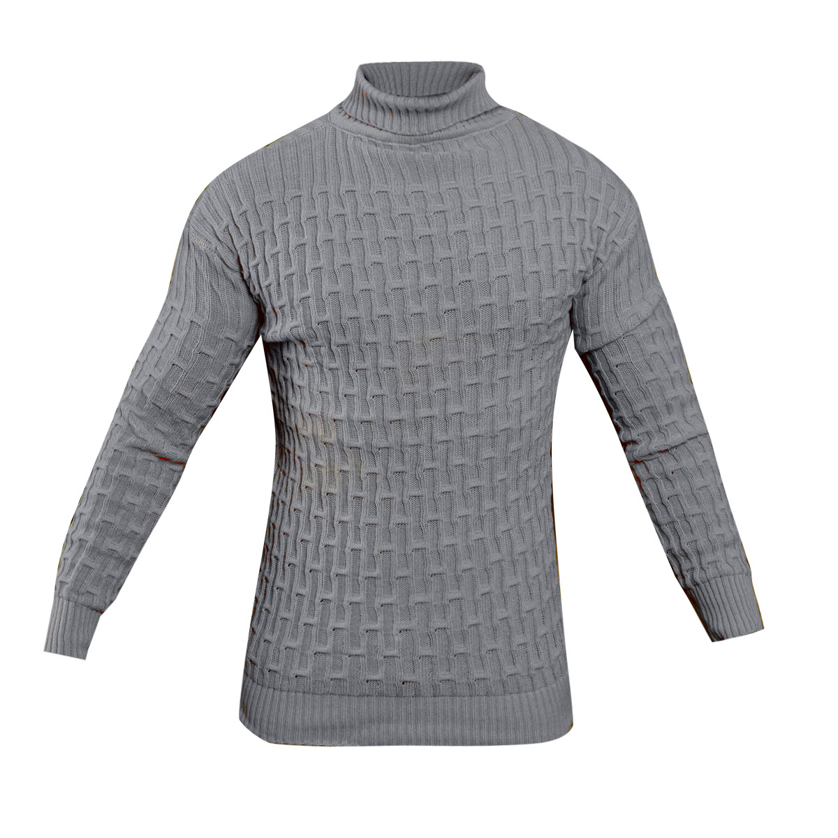 پلیوربافت مردانه طوسی یقه اسکی مدل Arad