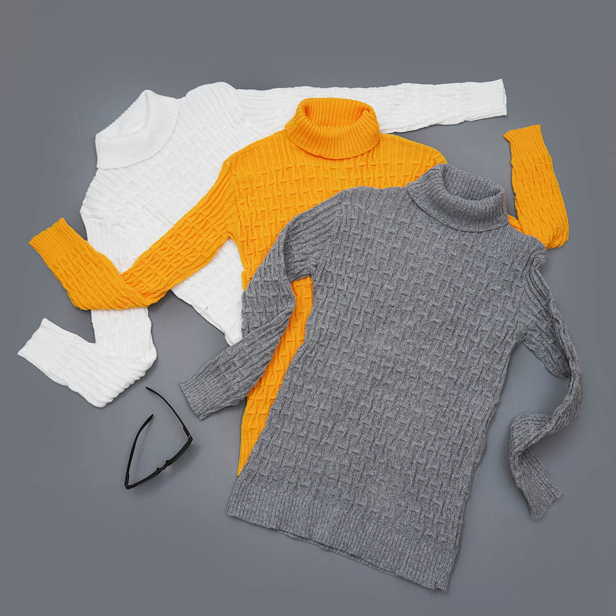 پلیوربافت مردانه طوسی یقه اسکی مدل Arad