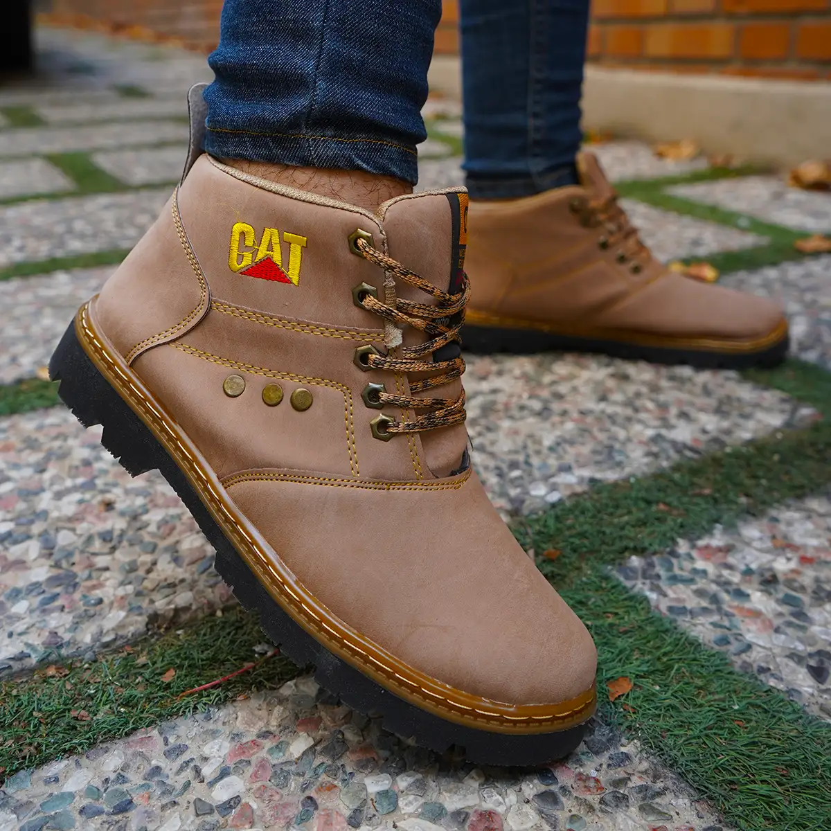 نیم بوت مردانه خاکی مدل Scot