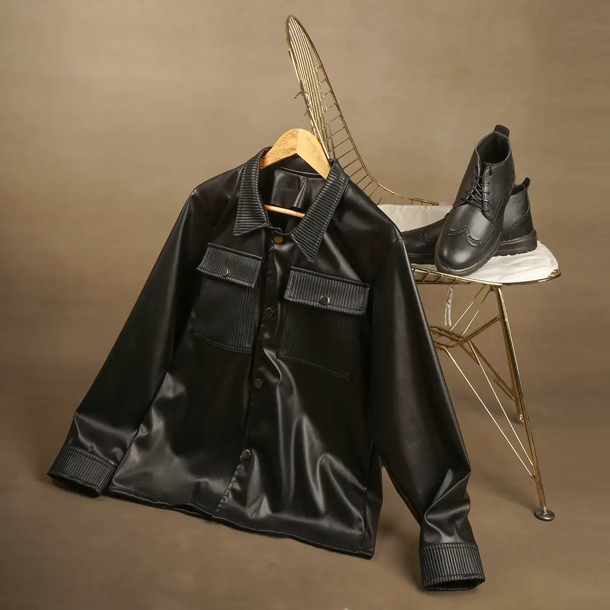 کاپشن چرم مدل sina