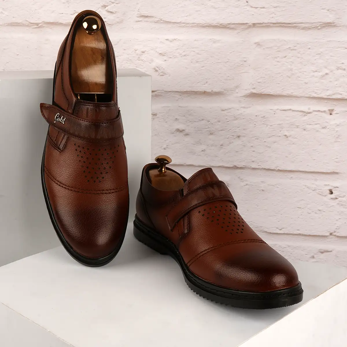 کفش رسمی مردانه عسلی مدل bahram