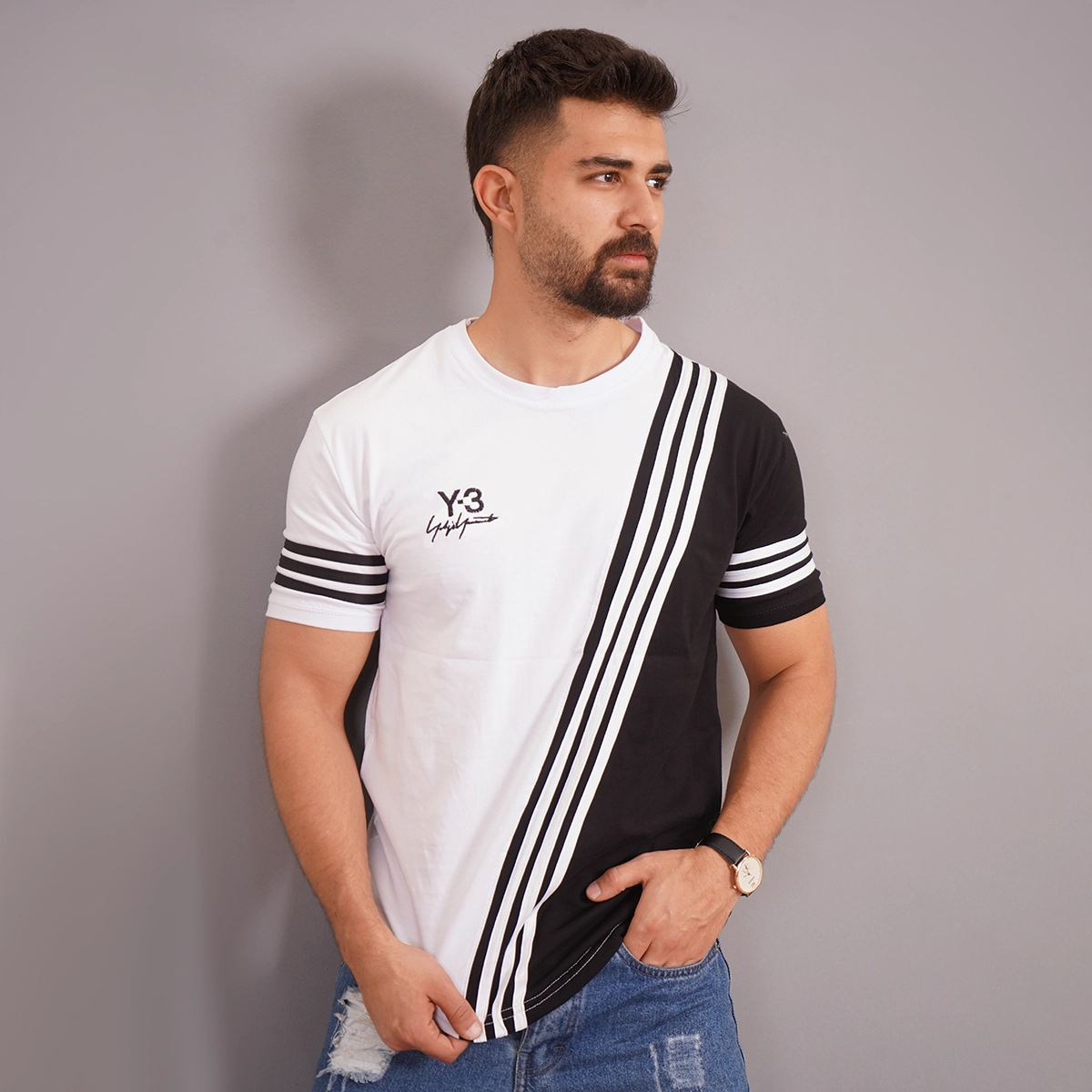 تیشرت سفید مشکی مدل Y-3