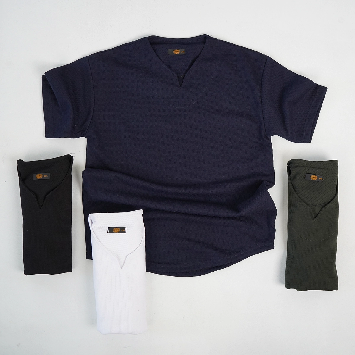 تیشرت مشکی یقه کوبایی مردانه مدل Sorad