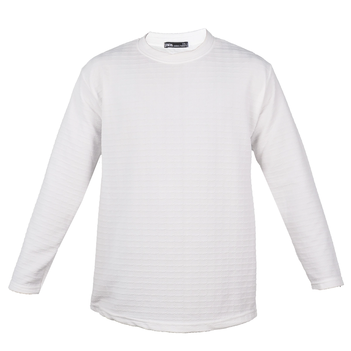 تیشرت مراکشی آستین بلند خطی سفید مدل Borzo