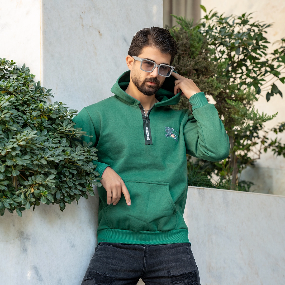 هودی مردانه سبز مدل Vahid