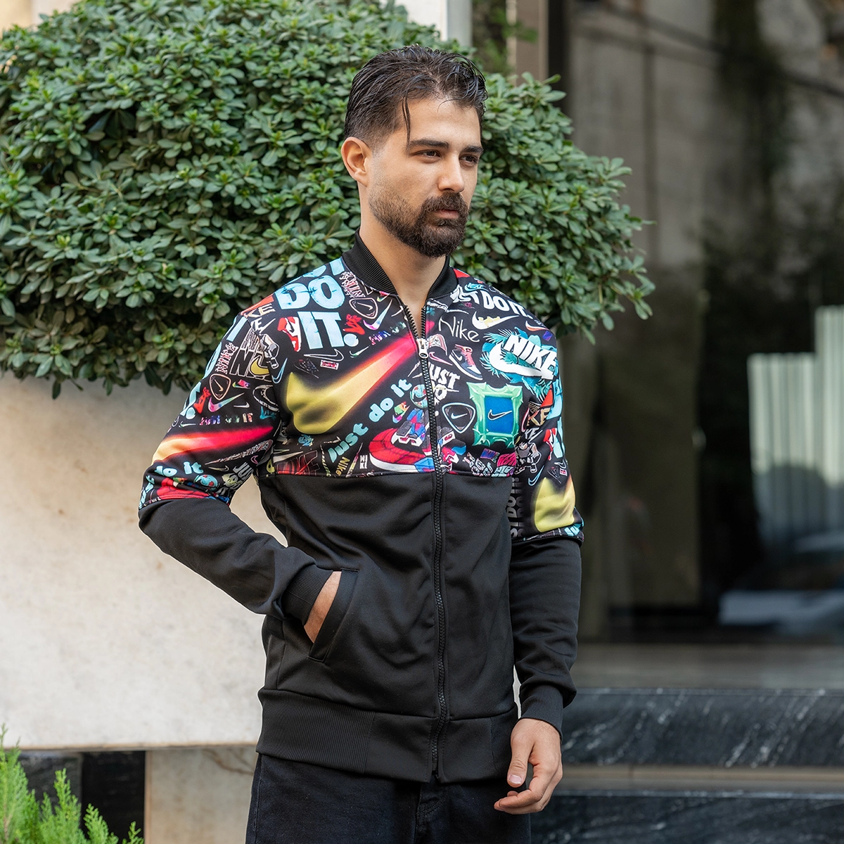 سوییشرت نایک رنگی مردانه مدل L62