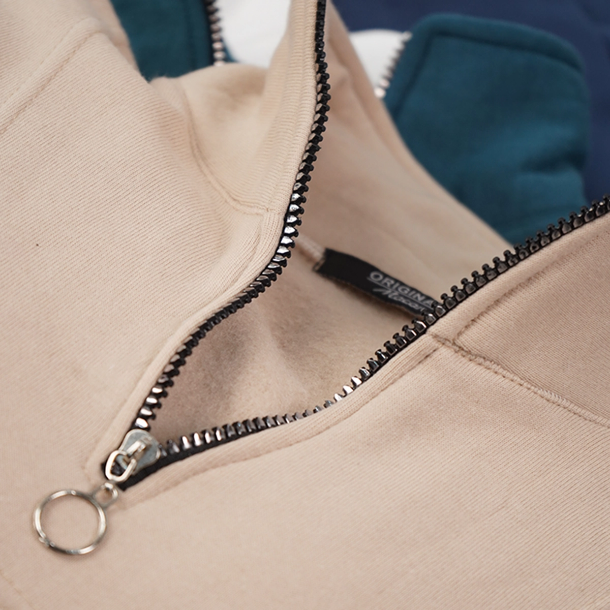 هودی نیم زیپ مردانه سبز مدل Shobin