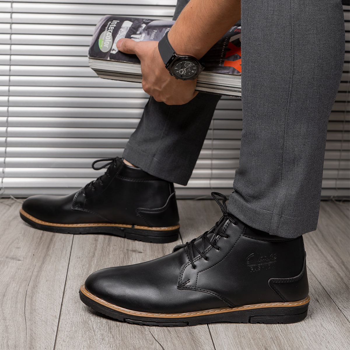 کفش ساقدار مشکی مردانه مدل KOTEN