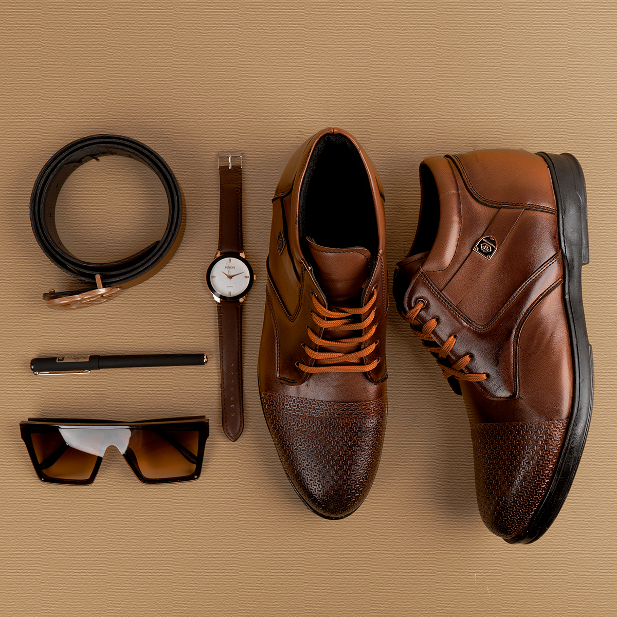 کفش مردانه قهوه ای مردانه مدل Artosh