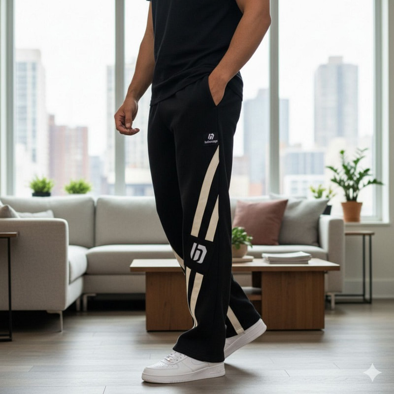 شلوار بنگال کش ۲ نوار مدل shayan-مشکی