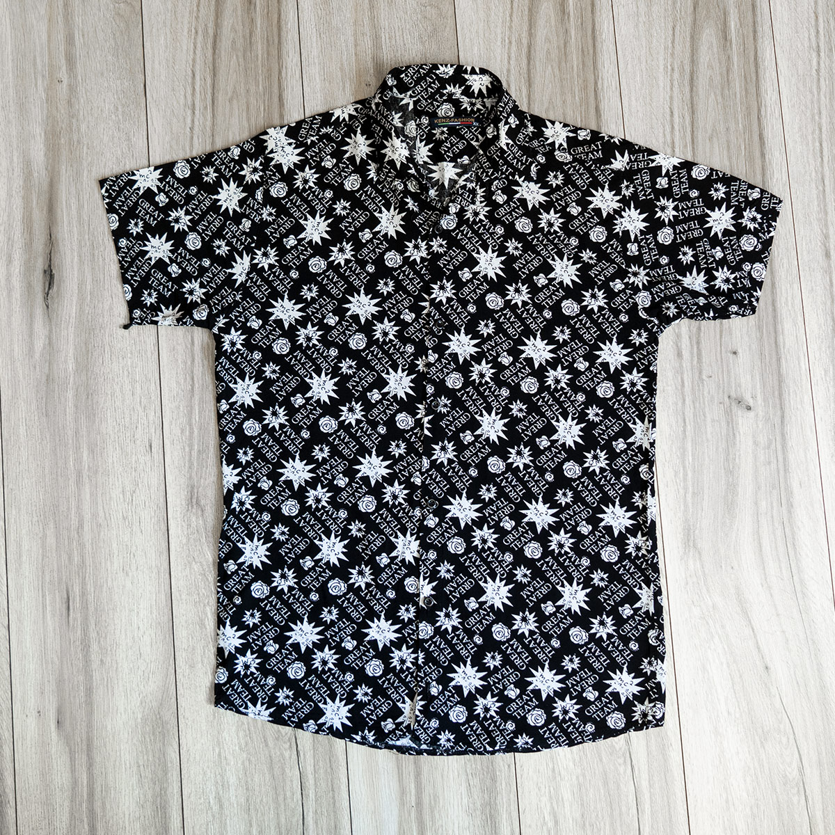 پیراهن هاوایی مردانه مدل GREAT TEAM