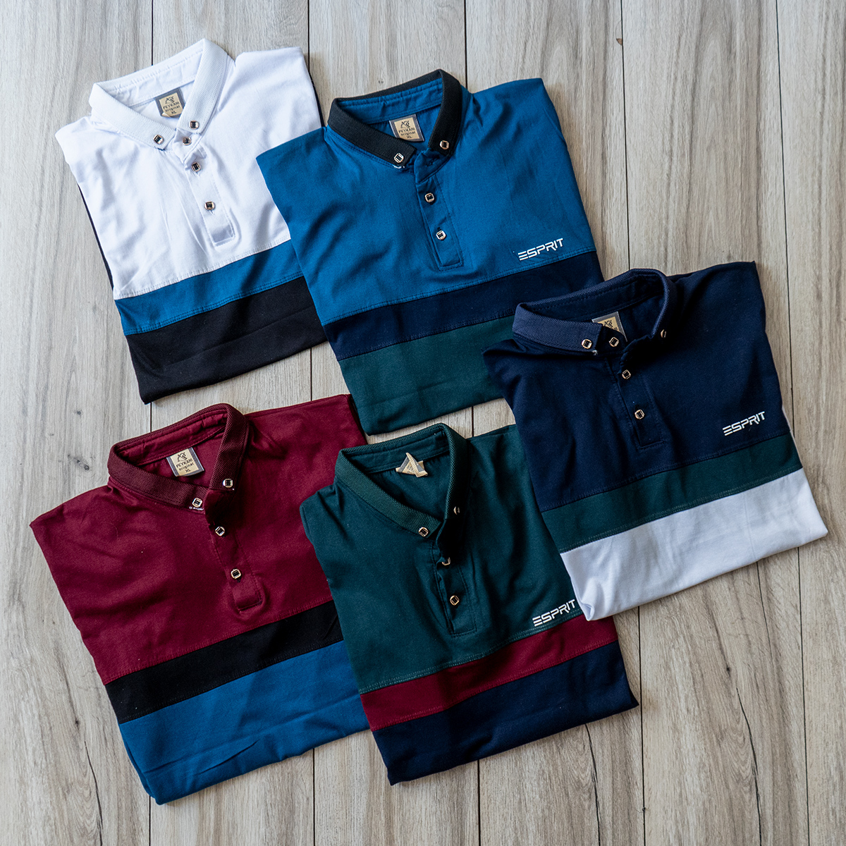 تیشرت Esprit مردانه زرشکی آبی مدل Sonada