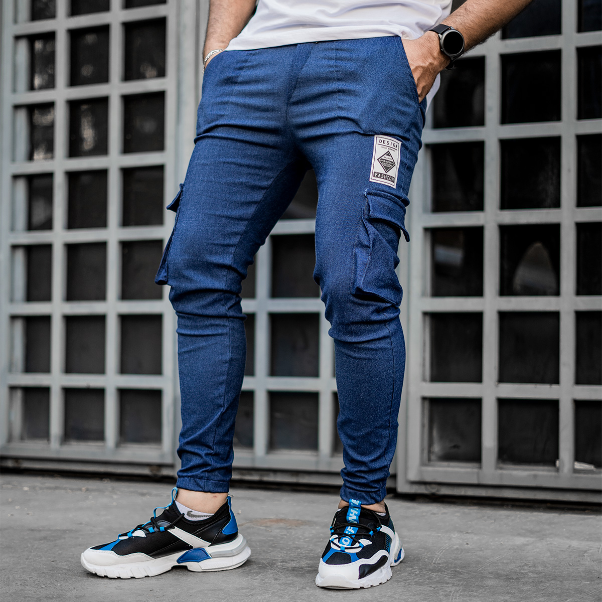 شلوار اسلش مردانه آبی مدل Melvin